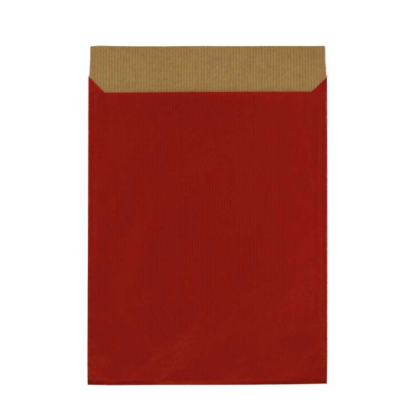 Geschenkflachbeutel 17,5x21,5cm Kraftpapier rot