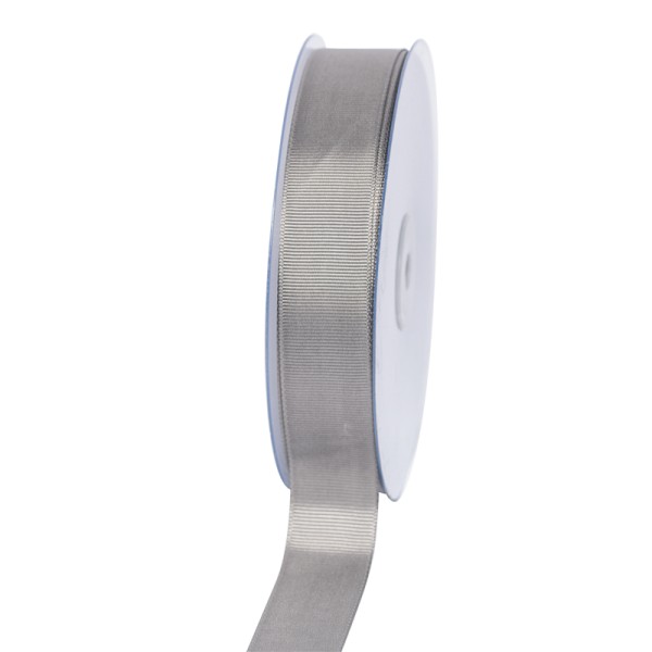 Geschenkband Grosgrain 25 mm/50Meter silber