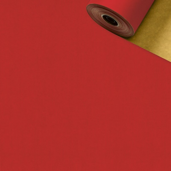 Geschenkpapier Rolle 70cm 250Meter rot/gold