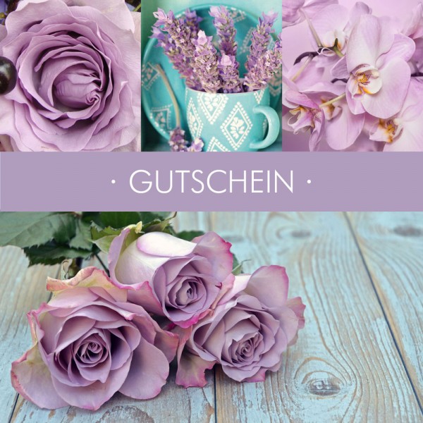 Gutschein-Klappkarte Vintage Rosen altrosa