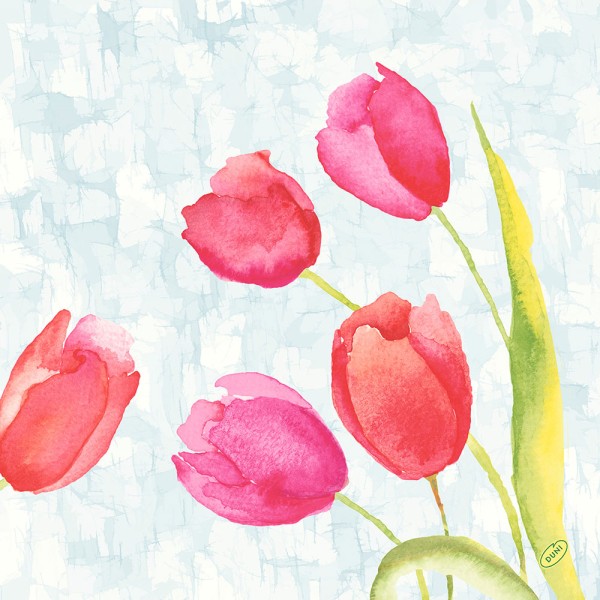 DUNI Klassik Serviette 40x40cm 1/4F. Painted Tulips