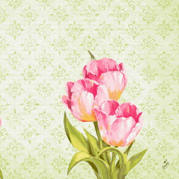 DUNI Klassik Serviette 40x40cm 1/4F. Love Tulips