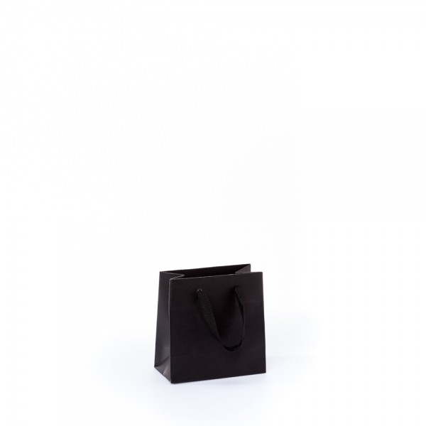 Tragetasche 14x7x14+4cm schwarz mit Chessband