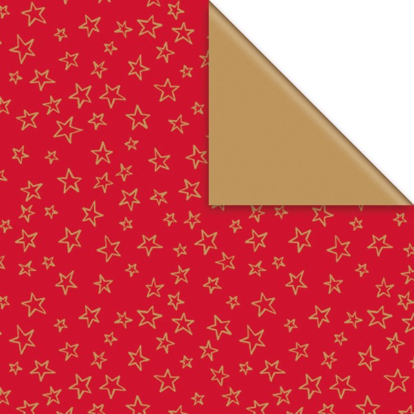 Geschenkpapier Rolle Sterne rot Weihnachten 50cm 50Meter