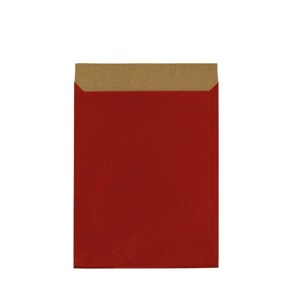 Geschenkflachbeutel 13x18cm Kraftpapier rot