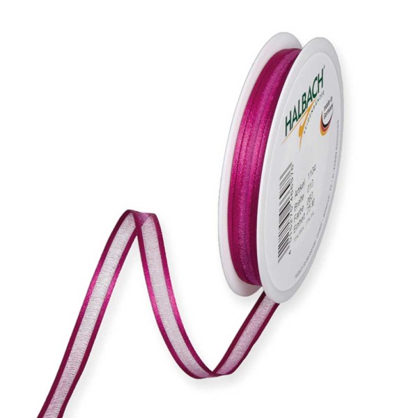 Geschenkband Chiffon Stripes 10mm/25Meter pink