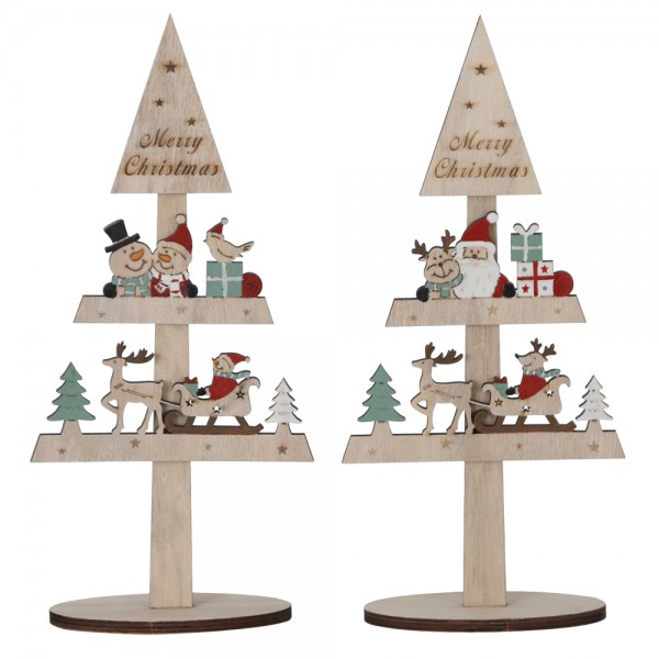 Weihnachtsbaum 15x6x33cm 2-fach sortiert Woodcut