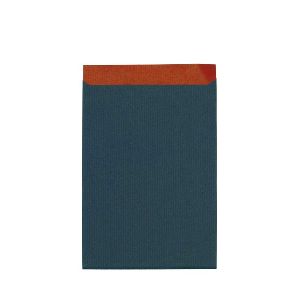 Geschenkflachbeutel 13x18cm Kraftpapier blau-rot